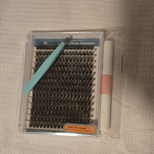 Eyelash Extension Kit with Tweezers - Black